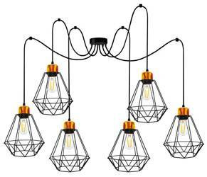 Lampa wisząca czarno-złota 6 Primo P 36-00316