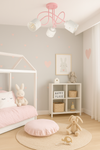 Lampa sufitowa do pokoju dziewczynki różowo-biała SERCA LOFT 3xE27