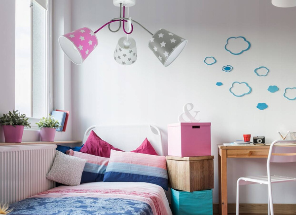 Lampa sufitowa do pokoju dziecięcego kolorowa Gwiazdki Loft 3