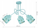 Lampa sufitowa do pokoju dziecka 3-punktowa miętowa Star 3xE27 Led 