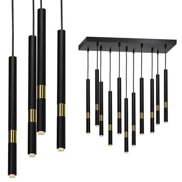 Lampa wisząca MONZA BLACK / GOLD 11xG9 8W MLP6386