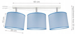 Lampa sufitowa do pokoju chłopca niebieskie abażury Blue 3xE27 klasyczna 
