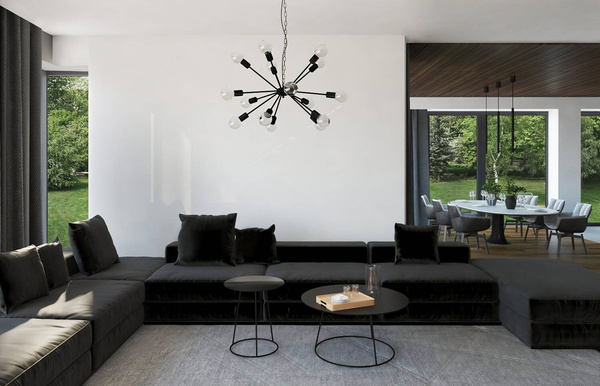 Cienka lampa nad stolik LASER BLACK I