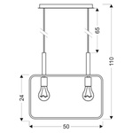 Lampa wisząca czarna regulowana wysokość 2x60W E27 Frame 32-73518