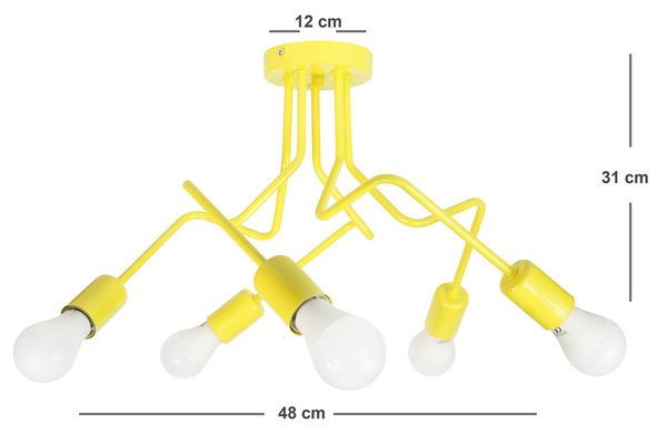 Lampa sufitowa do pokoju dziecięcego żółta nowoczesna Luna 5
