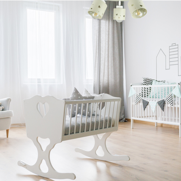 Lampa sufitowa do pokoju dziecka beżowa w serca 3xE27