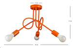 Lampa sufitowa do pokoju dziecka pomarańczowa Mondo 3 Loft 