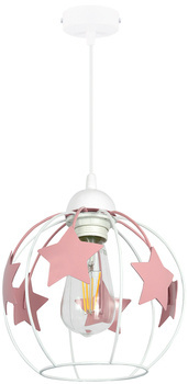 Lampa wisząca do pokoju dziewczynki różowe gwiazdki