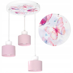 Lampa sufitowa do pokoju dziewczynki Motylki Kubeczek 3xE27