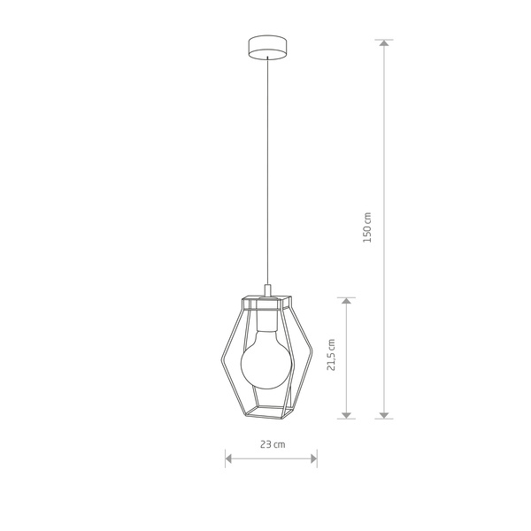 Lampa vintage FIORD romb 9670 zwis 150cm