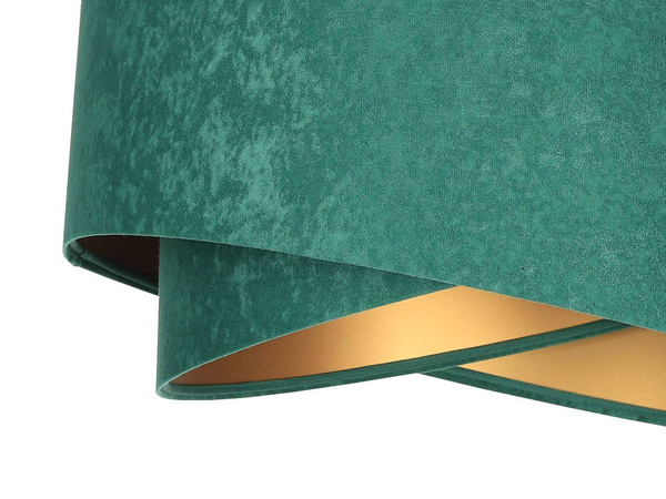 Lampa wisząca asymetryczna welurowa Rubin zielono złota