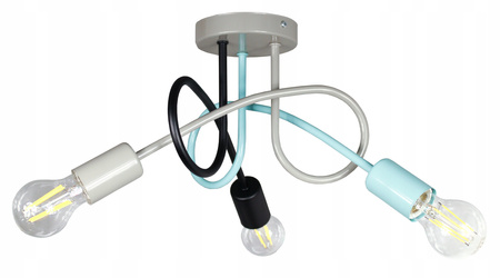 Lampa sufitowa do pokoju dziecka kolorowa Tęczowy Zawijas 3xE27 Led