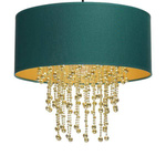 Nowoczesna lampa wisząca ALMERIA GREEN/GOLD 1xE27 MLP6451