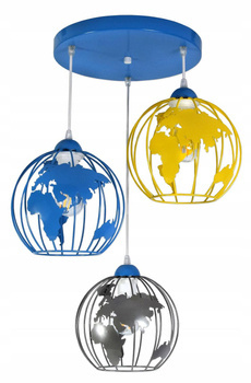 Lampa wisząca do pokoju dziecka  kolorowa Edison Globus 3