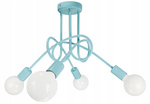 Lampa sufitowa do pokoju dziecka miętowa Tęczowy Zawijas 4xE27 Led 