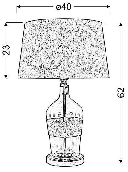 Lampka stołowa beżowe płótno 25x47cm Eco 41-21519