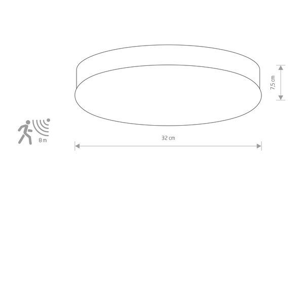 Plafon szklany lampa sufitowa KASAI SENSOR nikiel/biały śr. 32cm