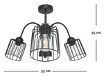 SUFITOWA LAMPA ARCANA 3 CZARNA TUBA