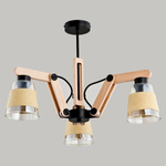 Nowoczesna Lampa sufitowa GRACE III drewno śr. 60cm