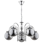 Żyrandol w stylu glamour HERO SILVER 5x E14 wys. 65cm | chrom