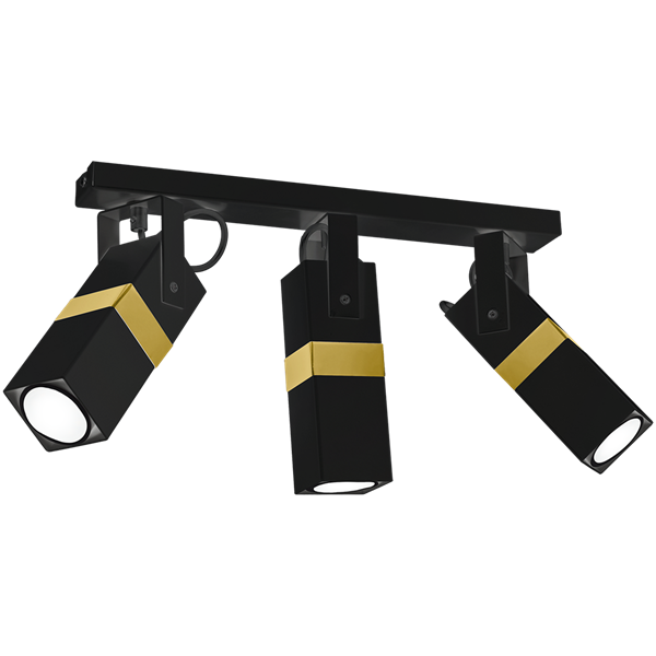 Nowoczesna lampa sufitowa VIDAR BLACK/GOLD 3xGU10 MLP6278