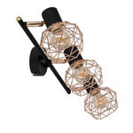 Lampa ścienna sufitowa listwa potrójna czarno-złota Acrobat Candellux 93-66640