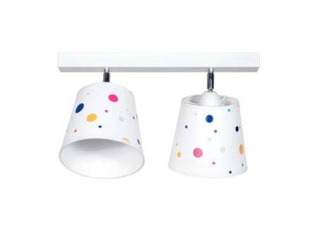 Lampa sufitowa do pokoju dziecka w kropki biała