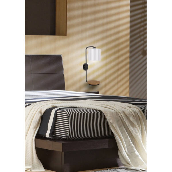 Kinkiet czarny lampa ścienna z półką 40W E14 Alpine Candellux 21-76694