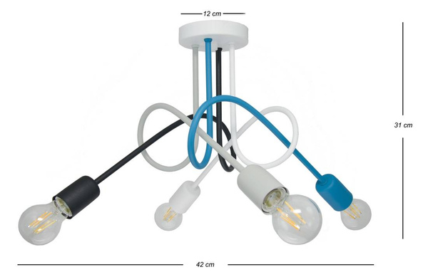 Lampa sufitowa dla chłopca i dziewczynki kolorowa Mondo 4