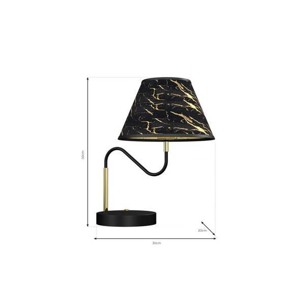 Lampka stołowa HERMES Black/Gold 1xE27 wys. 50cm | czarny złoty