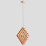 Lampa wisząca zwis ZOLTAN drewno śr. 46cm