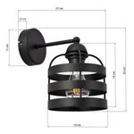 Kinkiet LARS BLACK 1xE27