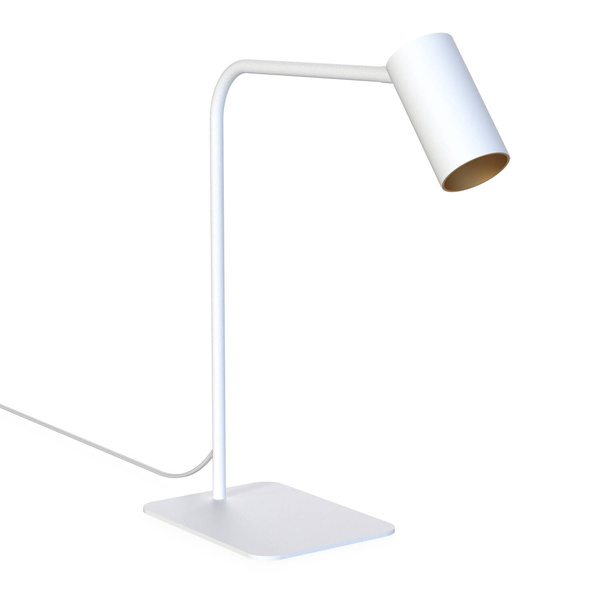 Lampa stojąca biurkowa MONO wys. 40cm 10W GU10 | biały złoty