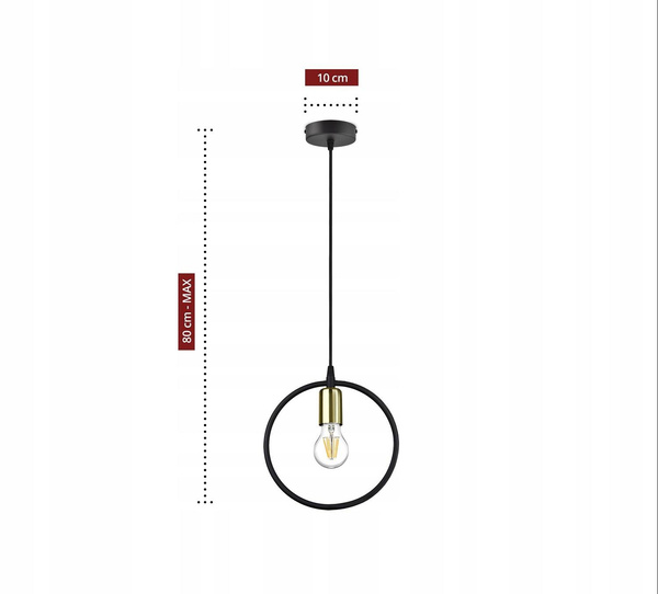 Nowoczesna lampa wisząca Ring złoty miedź chrom 1xE27