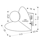 Kinkiet biały LED 4W 4000K ładowarka USB z półką Zenit Candellux 21-76038