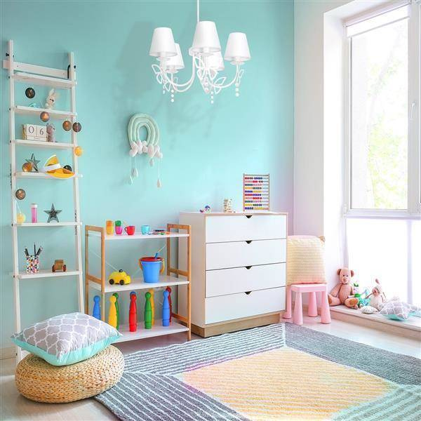 Lampa sufitowa dziecięca żyrandol z abażurami CHARLOTTE V biały śr. 62cm