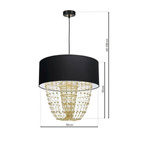 Nowoczesna lampa wisząca ALMERIA BLACK/GOLD 1xE27 MLP6442