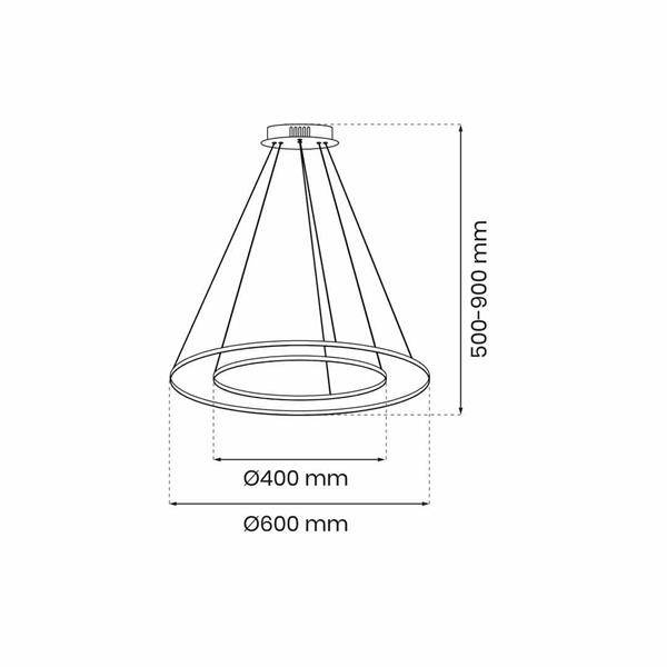 Designerska lampa wisząca ROTONDA GOLD 51W LED | Złota