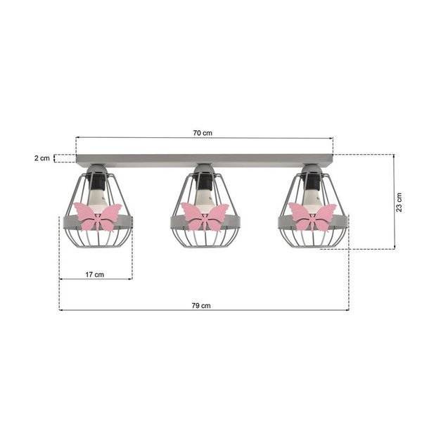 Lampa sufitowa KAGO GRAY 3xE27 MLP4934