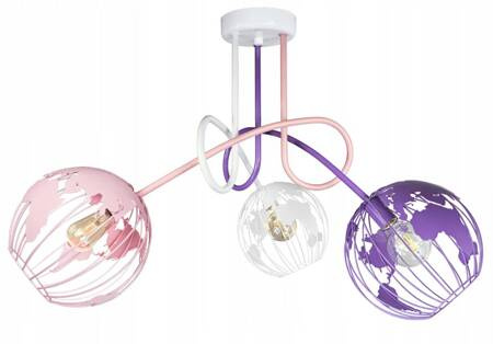 Lampa sufitowa do pokoju dziecięcego kolorowa Edison Globus 3