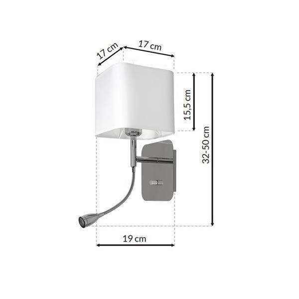 Kinkiet NAPOLI WHITE/CHROME 1xE27 + 1W LED ML63600