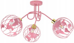  Lampa sufitowa do pokoju dziewczynki różowa Zakręcony Globus 3XE27 Led  