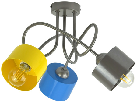 Lampa sufitowa do pokoju dziecka kolorowa Zaczarowany Kubeczek 3xE27 Led