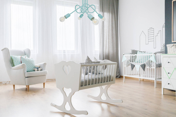  Lampa sufitowa do pokoju dziecięcego turkusowa w stylu Loft Mondo 4 Led