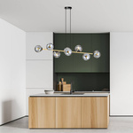 Nowoczesna lampa wisząca nad wyspę GRAVITY 8 BL GRAFIT