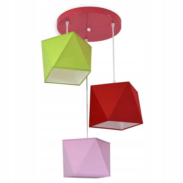 Lampa wisząca do pokoju dziecięcego kolorowa Świetlisty Diamencik 3xE27 Led 