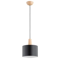 Lampa wisząca ALFA JUTA DREWNIANA 1xE27 22cm | 61265