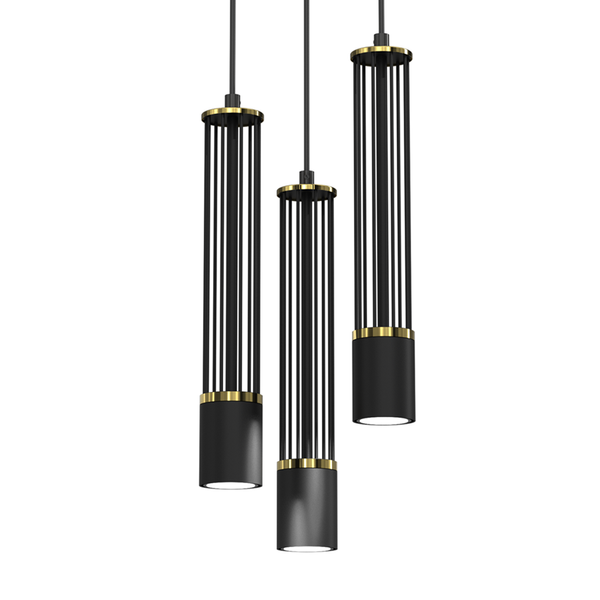 Lampa wisząca ESTILO, MLP8411, czarny/złoty, 3x40W GU10