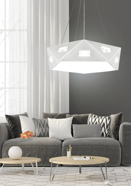 Lampa wisząca biała pięciokątna regulowana 3xG9 Nemezis 31-59147