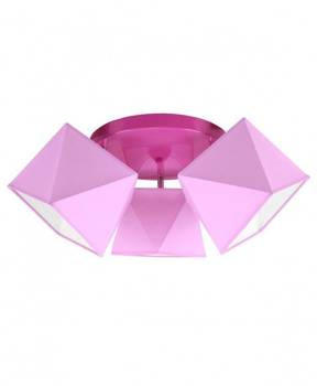 Lampa sufitowa dla dziewczynki różowe abażury Diament 3xE27 Led